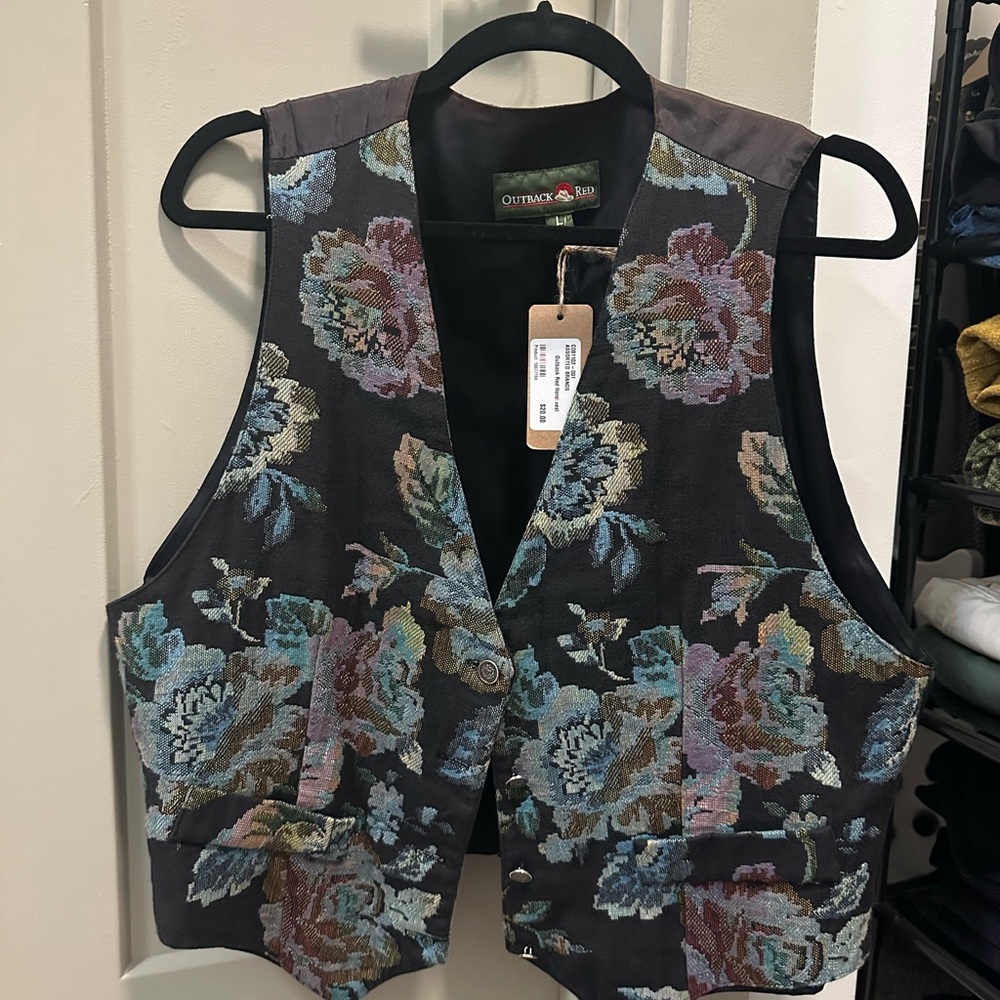 Vintage floral suit vest size L